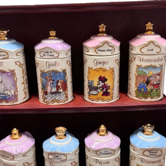 Walt Disney Spice Jar Set Lenox 1995 Salt Pepper Shakers EUC Vintage 26 Set - Picture 6 of 16